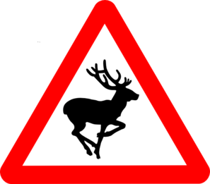 Deer Crossing Warning Clip Art